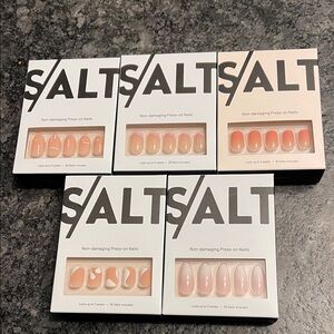 Salt press On Nails lasts up to 3 weeks, 30 nails per box w/app tools & glue